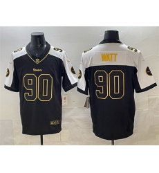 Men Pittsburgh Steelers 90 T J  Watt Black White F U S E  Vapor Untouchable Limited Stitched Jersey Men Pittsburgh Steelers 90 T J  Watt Black White F U S E  Vapor Untouchable Limited Stitched Jersey