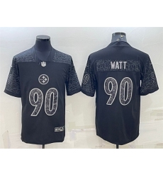 Men Pittsburgh Steelers 90 T J  Watt Reflective Limited Stitched Jersey