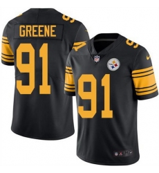 Men Pittsburgh Steelers 91 Kevin Greene Black Color Rush Limited Stitched Jersey