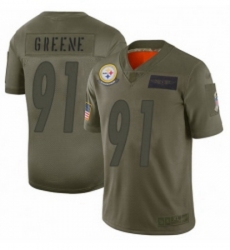 Men Pittsburgh Steelers 91 Kevin Greene Limited Camo 2019 Salute to Service Football Jersey