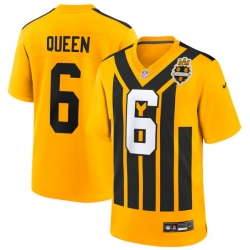 Men Pittsburgh Steelers Queen Gold #6 Gold 1933 F U S E Throwback Alternate Football Stitched Football Jersey