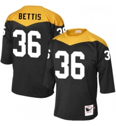 Mens Mitchell and Ness Pittsburgh Steelers 36 Jerome Bettis Elite Black 1967 Home Throwback NFL Jersey
