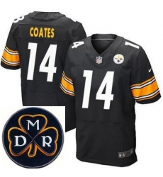 Men's Nike Pittsburgh Steelers #14 Sammie Coates Black Team Color Stitched NFL Elite MDR Dan Rooney Patch Jersey