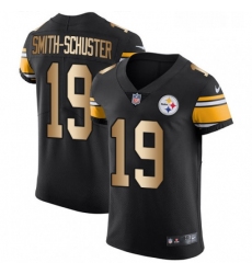 Mens Nike Pittsburgh Steelers 19 JuJu Smith Schuster Elite BlackGold Team Color NFL Jersey