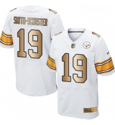 Mens Nike Pittsburgh Steelers 19 JuJu Smith Schuster Elite WhiteGold NFL Jersey