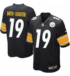 Mens Nike Pittsburgh Steelers 19 JuJu Smith Schuster Game Black Team Color NFL Jersey