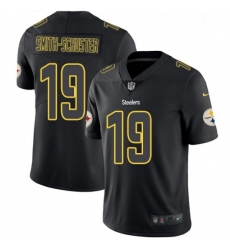 Mens Nike Pittsburgh Steelers 19 JuJu Smith Schuster Limited Black Rush Impact NFL Jersey