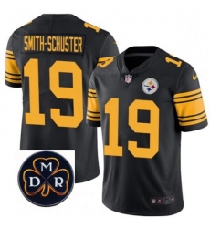 Mens Nike Pittsburgh Steelers 19 JuJu Smith Schuster Limited Black Rush Vapor Untouchable NFL MDR Patch Jersey