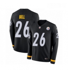 Mens Nike Pittsburgh Steelers 26 LeVeon Bell Limited Black Therma Long Sleeve NFL Jerse