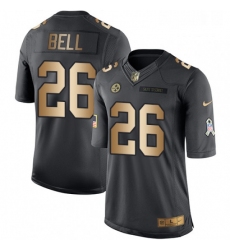 Mens Nike Pittsburgh Steelers 26 LeVeon Bell Limited BlackGold Salute to Service NFL Jersey