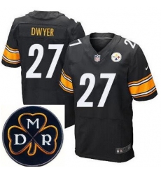 Men's Nike Pittsburgh Steelers #27 Jonathan Dwyer Black Elite MDR Dan Rooney Patch Jerseys