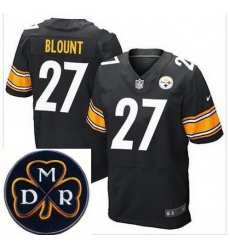 Men's Nike Pittsburgh Steelers #27 LeGarrette Blount Black Team Color NFL Elite MDR Dan Rooney Patch Jersey