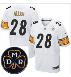 Men's Nike Pittsburgh Steelers #28 Cortez Allen White Stitched NFL Elite MDR Dan Rooney Patch Jersey