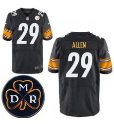 Men's Nike Pittsburgh Steelers #29 Brian Allen Black Stitched NFL Elite MDR Dan Rooney Patch Jersey