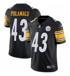 Mens Nike Pittsburgh Steelers 43 Troy Polamalu Black Team Color Vapor Untouchable Limited Player NFL Jersey