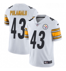 Mens Nike Pittsburgh Steelers 43 Troy Polamalu White Vapor Untouchable Limited Player NFL Jersey