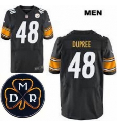 Men's Nike Pittsburgh Steelers #48 Bud Dupree Elite Black NFL MDR Dan Rooney Patch Jersey