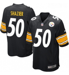 Mens Nike Pittsburgh Steelers 50 Ryan Shazier Game Black Team Color NFL Jersey