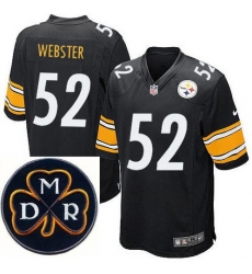 Men's Nike Pittsburgh Steelers #52 Mike Webster Elite Black NFL MDR Dan Rooney Patch Jersey