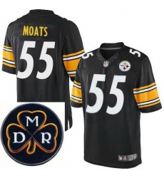 Men's Nike Pittsburgh Steelers #55 Arthur Moats Elite Black NFL MDR Dan Rooney Patch Jersey