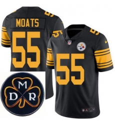 Men's Nike Pittsburgh Steelers #55 Arthur Moats Elite Black Rush NFL MDR Dan Rooney Patch Jersey