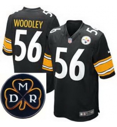 Men's Nike Pittsburgh Steelers #56 Lamarr Woodley Black Elite MDR Dan Rooney Patch Jerseys