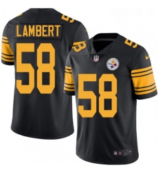Mens Nike Pittsburgh Steelers 58 Jack Lambert Limited Black Rush Vapor Untouchable NFL Jersey