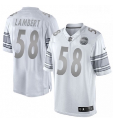 Mens Nike Pittsburgh Steelers 58 Jack Lambert Limited White Platinum NFL Jersey