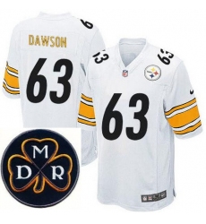 Men's Nike Pittsburgh Steelers #63 Dermontti Dawson Elite White NFL MDR Dan Rooney Patch Jersey