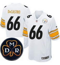 Men's Nike Pittsburgh Steelers #66 David DeCastro White Elite MDR Dan Rooney Patch Jerseys