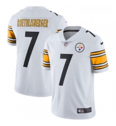 Mens Nike Pittsburgh Steelers 7 Ben Roethlisberger White Vapor Untouchable Limited Player NFL Jersey