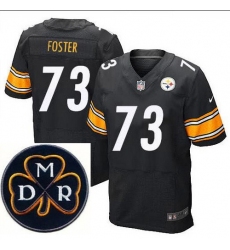 Men's Nike Pittsburgh Steelers #73 Ramon Foster Elite Black NFL MDR Dan Rooney Patch Jersey