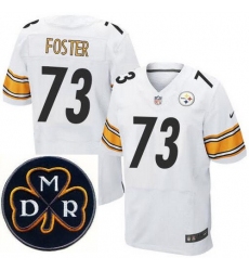 Men's Nike Pittsburgh Steelers #73 Ramon Foster Elite White NFL MDR Dan Rooney Patch Jersey