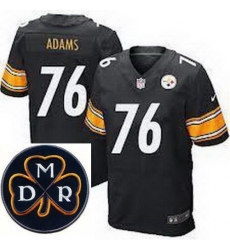 Men's Nike Pittsburgh Steelers #76 Mike Adams Black Elite MDR Dan Rooney Patch Jerseys