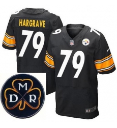 Men's Nike Pittsburgh Steelers #79 Javon Hargrave Elite Black NFL MDR Dan Rooney Patch Jersey