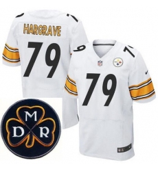 Men's Nike Pittsburgh Steelers #79 Javon Hargrave Elite White NFL MDR Dan Rooney Patch Jersey