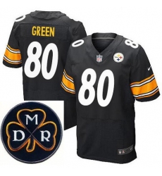 Men's Nike Pittsburgh Steelers #80 Ladarius Green Elite Black NFL MDR Dan Rooney Patch Jersey