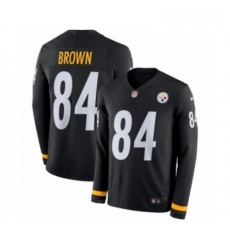 Mens Nike Pittsburgh Steelers 84 Antonio Brown Limited Black Therma Long Sleeve NFL Jersey