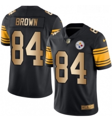 Mens Nike Pittsburgh Steelers 84 Antonio Brown Limited BlackGold Rush NFL Jersey
