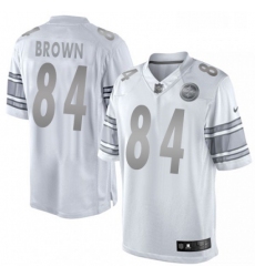 Mens Nike Pittsburgh Steelers 84 Antonio Brown Limited White Platinum NFL Jersey