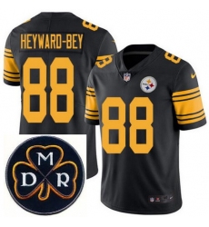 Men's Nike Pittsburgh Steelers #88 Darrius Heyward-Bey Elite Black Rush NFL MDR Dan Rooney Patch Jersey
