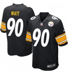 Mens Nike Pittsburgh Steelers 90 T J Watt Game Black Team Color NFL Jersey