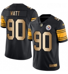 Mens Nike Pittsburgh Steelers 90 T J Watt Limited BlackGold Rush Vapor Untouchable NFL Jersey