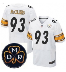 Men's Nike Pittsburgh Steelers #93 Dan McCullers Elite White NFL MDR Dan Rooney Patch Jersey
