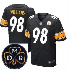 Men's Nike Pittsburgh Steelers #98 Vince Williams Elite Black NFL MDR Dan Rooney Patch Jersey