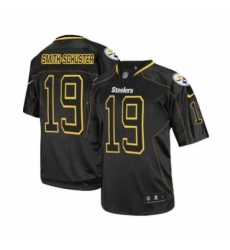 Mens Pittsburgh Steelers 19 JuJu Smith Schuster Elite Lights Out Black Football Jersey