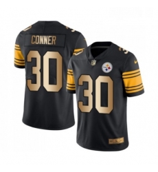 Mens Pittsburgh Steelers 30 James Conner Limited Black Gold Rush Vapor Untouchable Football Jersey