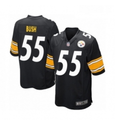 Mens Pittsburgh Steelers 55 Devin Bush Game Black Team Color Football Jersey