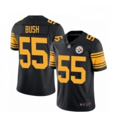 Mens Pittsburgh Steelers 55 Devin Bush Limited Black Rush Vapor Untouchable Football Jersey