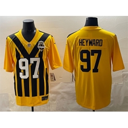 Men's Pittsburgh Steelers #97 Cameron Heyward Gold 1933 Throwback Alternate Stitched Football Jersey